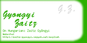 gyongyi zaitz business card